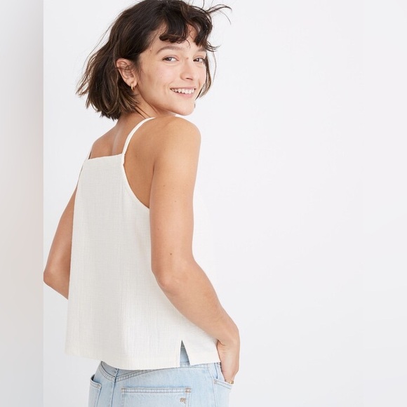 Madewell Apron Tank in Bright Ivory Size large - Picture 2 of 7